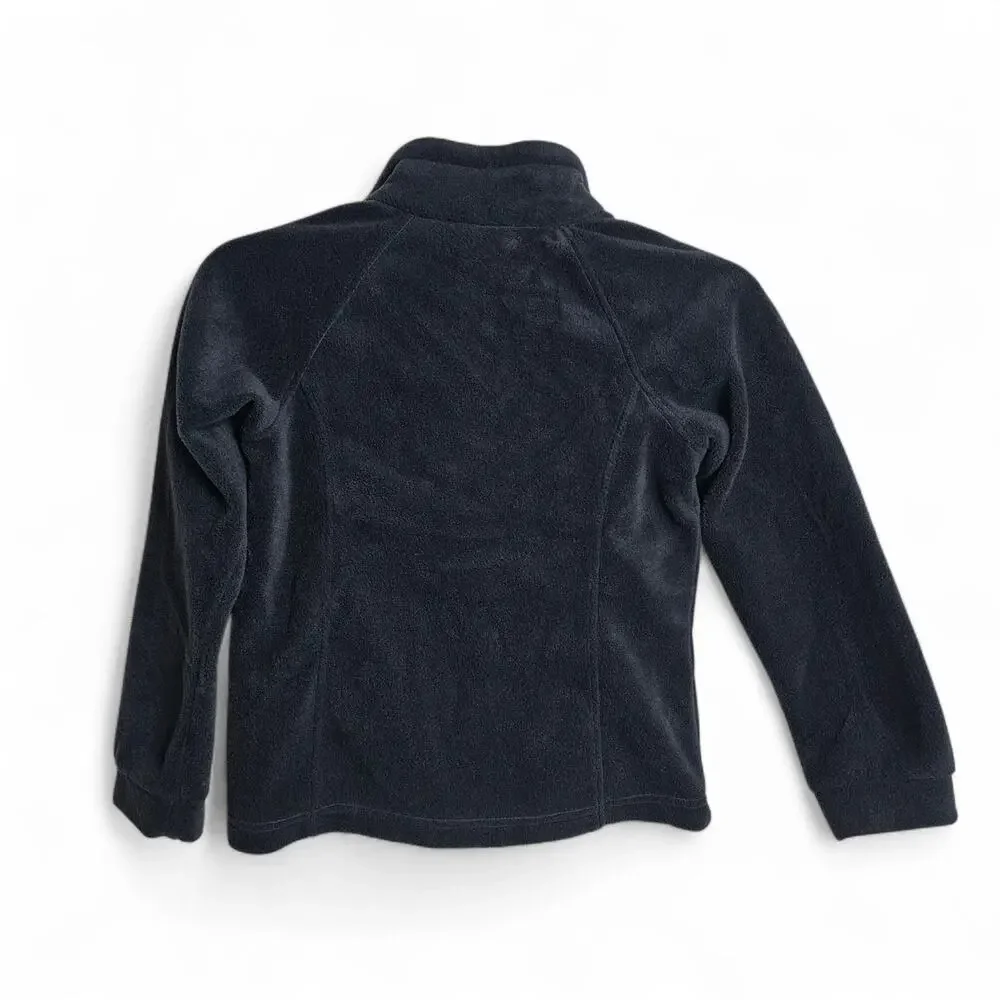 Columbia Fleece Zip Jacket Black Kids Girls Youth Small 7/8 Fall Coat Sweater